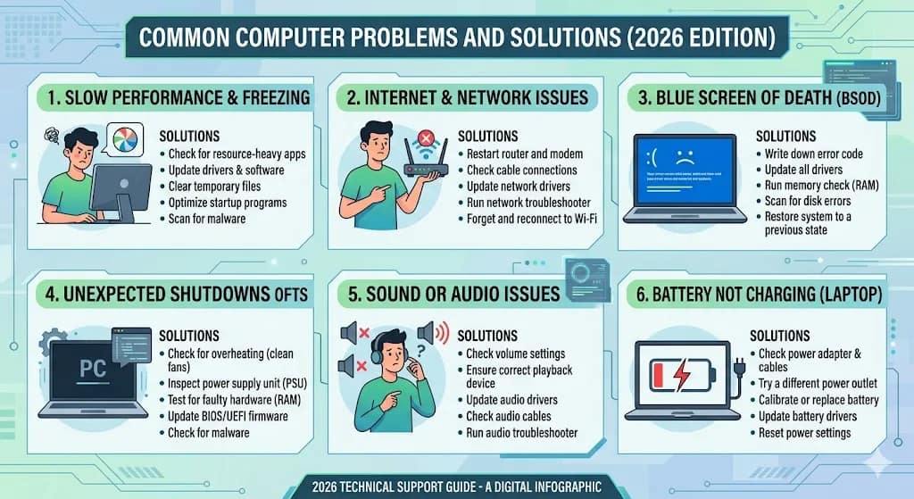 Common computer problems and solutions 2026