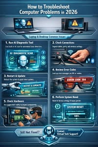 how to trouble shoot computer laptop and desktop common problems 2026